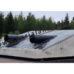 kaatopaikkojen betonituki, läpivienti elementti nesteille yms.